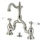 Kingston Brass Bridge Bathroom Faucet with Brass Pop-Up, Brushed Nickel KS7978PL - alternate 1